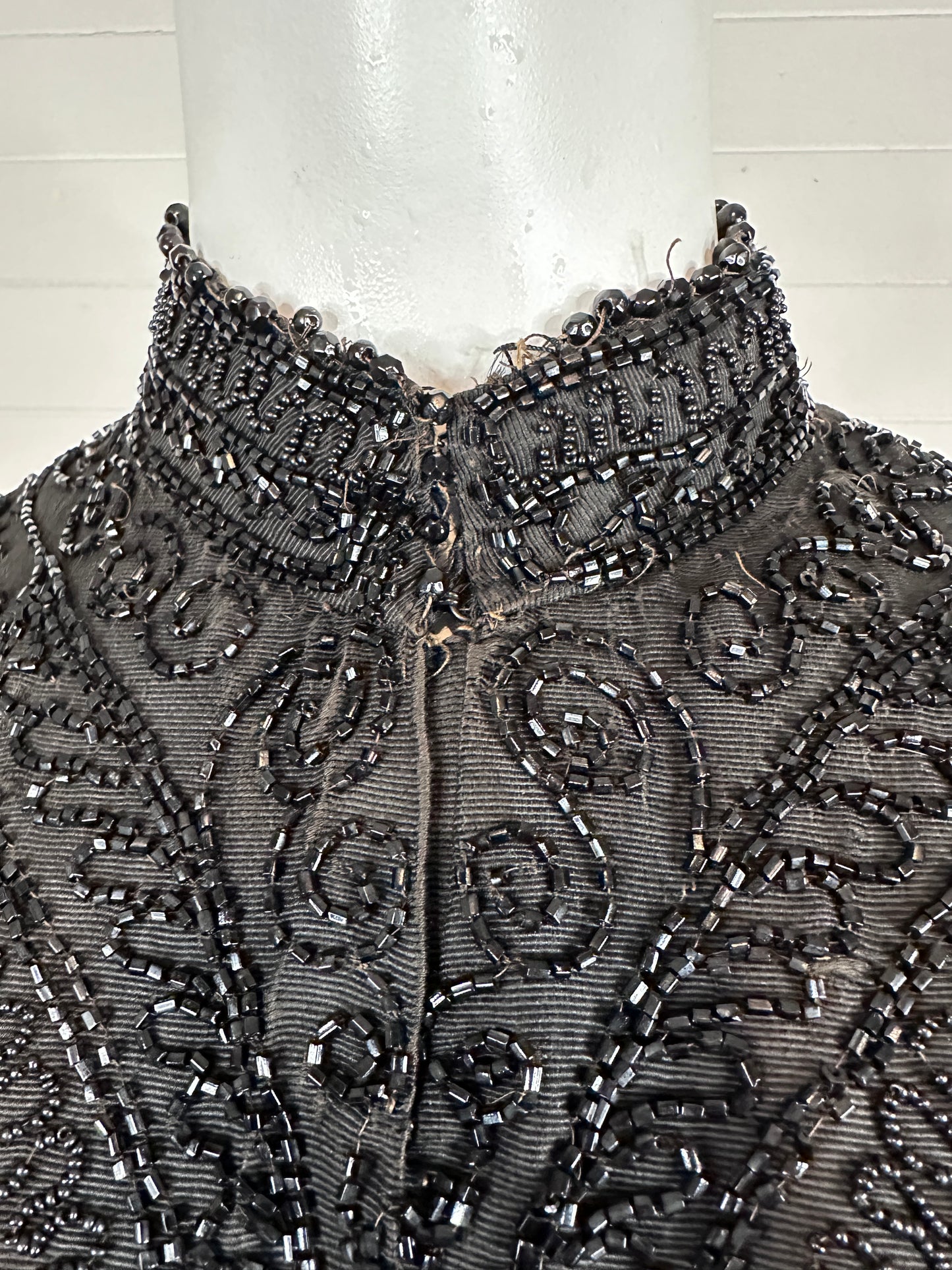 Victorian Mourning Cape, Capelet,  Bodice Cover with Heavy Jet Beading