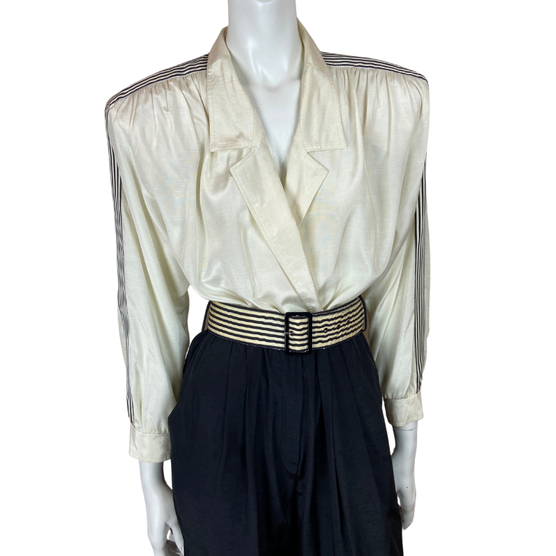 1980's Moira Rose Inspired Black and White Jumpsuit (M)