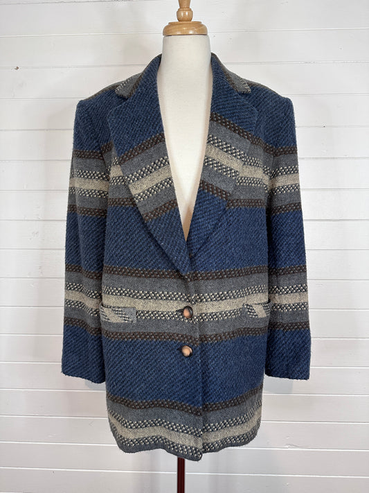 1990's Southwest Textured Wool Oversized Blazer (10)
