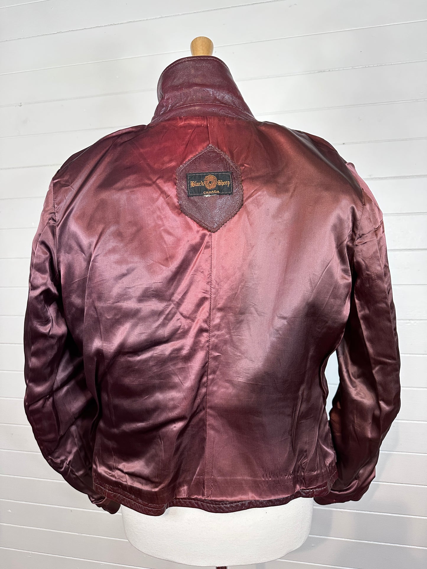 1970's Oxblood Fitted Leather Jacket - MINTY!