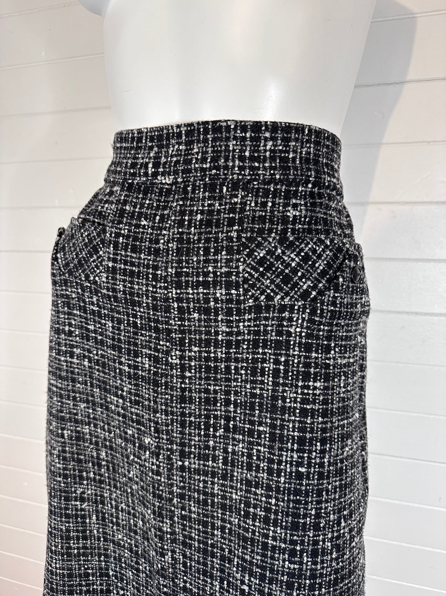 1950's Textured Wool Pencil Skirt (XS)