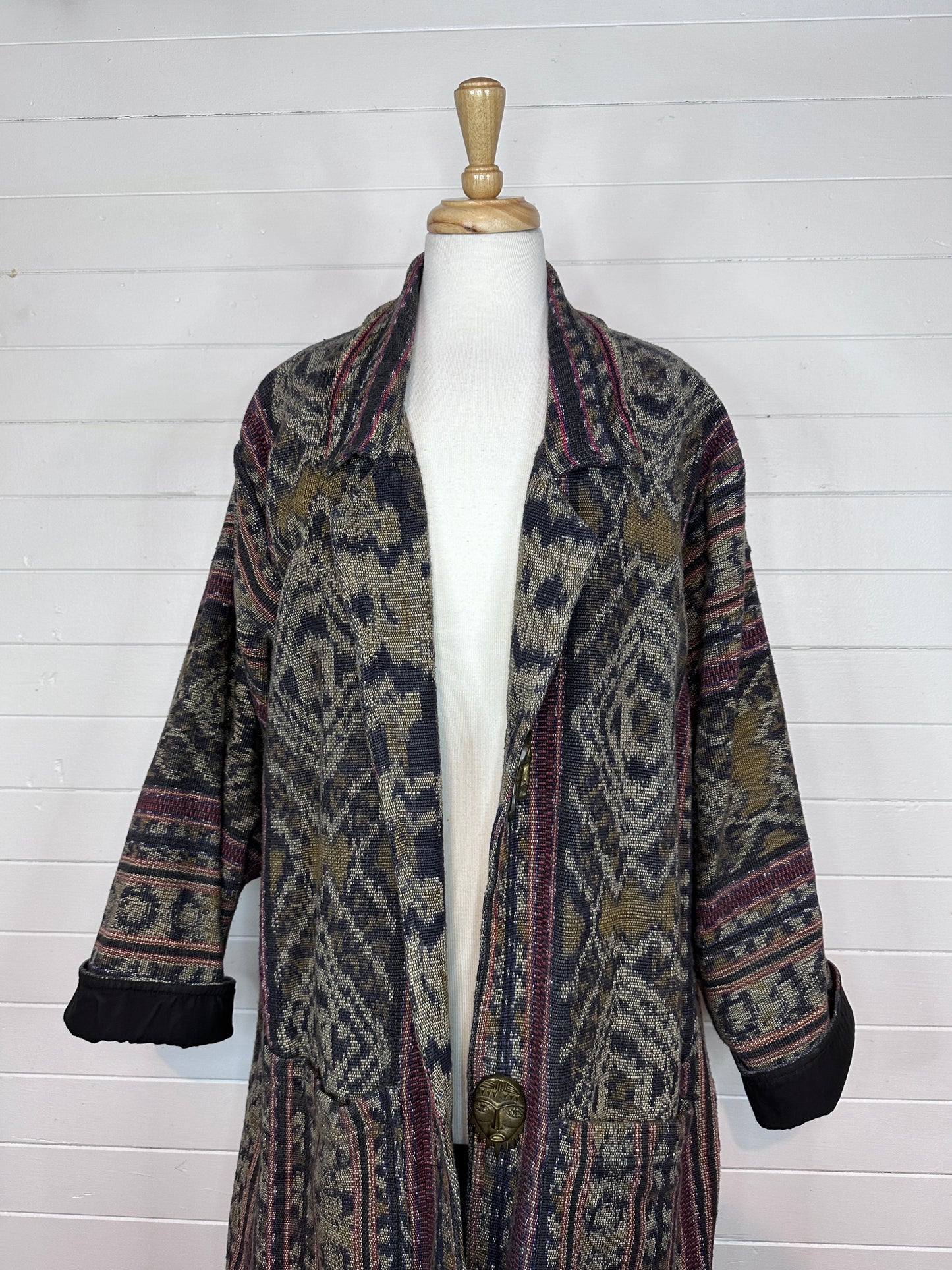 Vintage Kusnadi Collection IKat Cotton Blanket Coat for Moulé Disigns (XL)