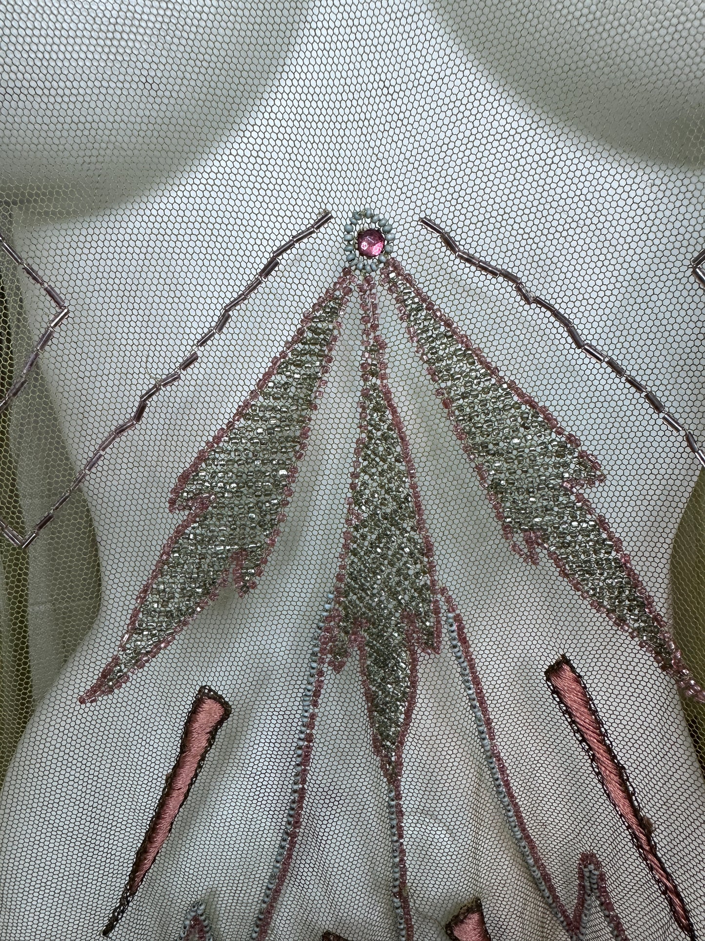 1920's Flapper Dress Tabard done in an Ombré Embroidered and Beaded Net  (S)