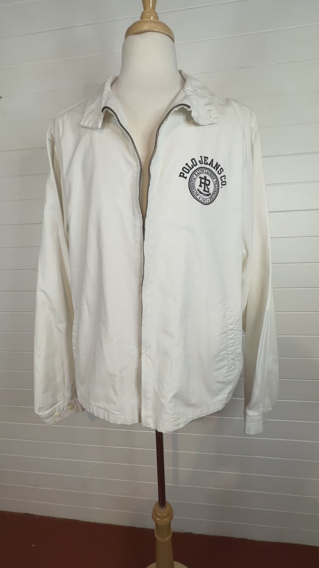 1990's - Y2K Ralph Lauren Polo White Cotton Jacket - Oversized