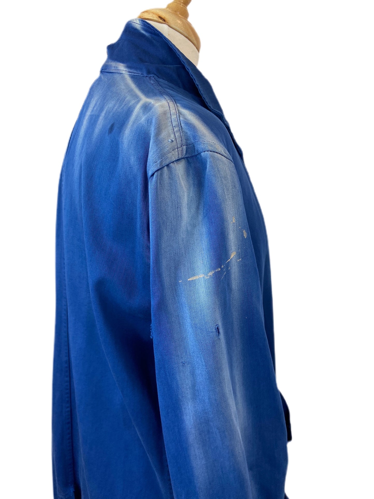 Vintage Workwear 1965 Frontenac Coverall LTD Smock Blue Cotton Distressed Workwear Coat (38)
